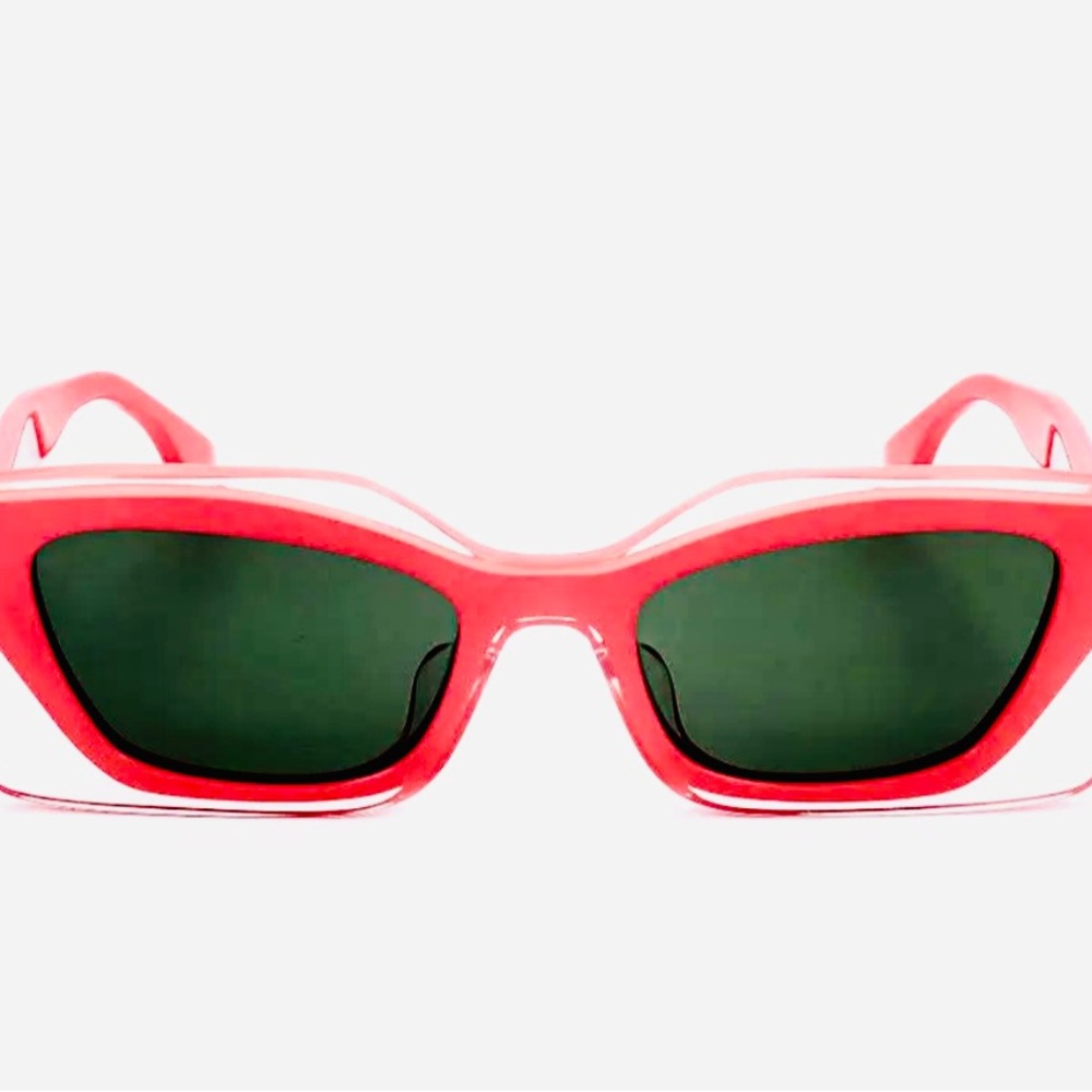 Fendi Vibrant Red Sunglasses with Green Lenses